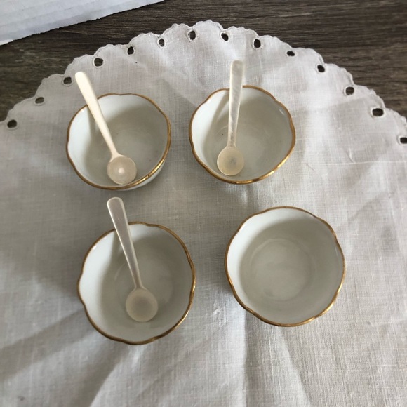 Antique Limoges Hand Painted Salt Cellars - Picture 3 of 11